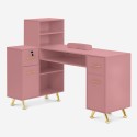 Mesa de manicura blanca rosa esquinera para esteticista, reconstrucción de uñas Dorys Catálogo