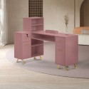 Mesa de manicura blanca rosa esquinera para esteticista, reconstrucción de uñas Dorys Rebajas
