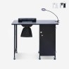 Mesa para manicura con extractor, ruedas, lámpara en blanco y negro Klea Venta