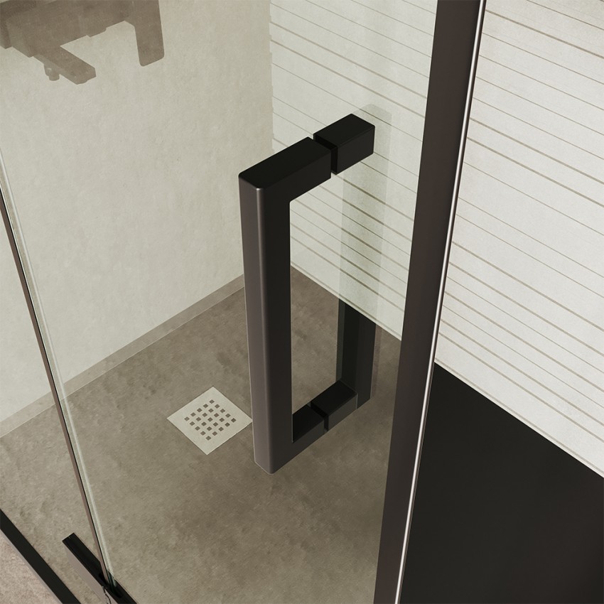 Cabina de ducha cuadrada angular 90x90 vidrio transparente 6mm Lion Promoción