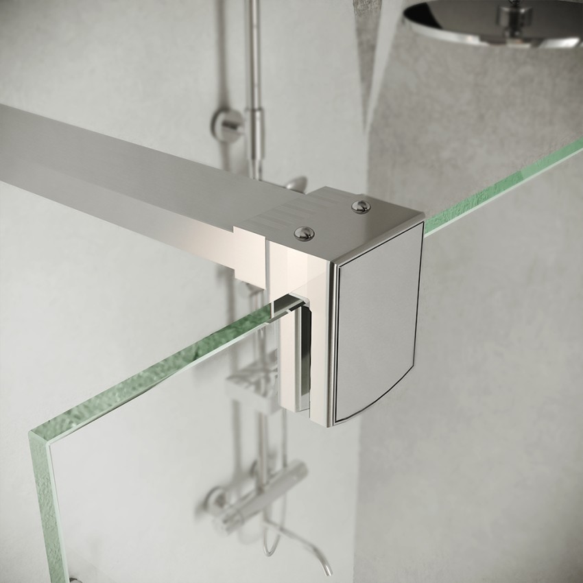 Cabina de ducha con pared de vidrio templado transparente de 8 mm 100x190 cm Walk In Promoción