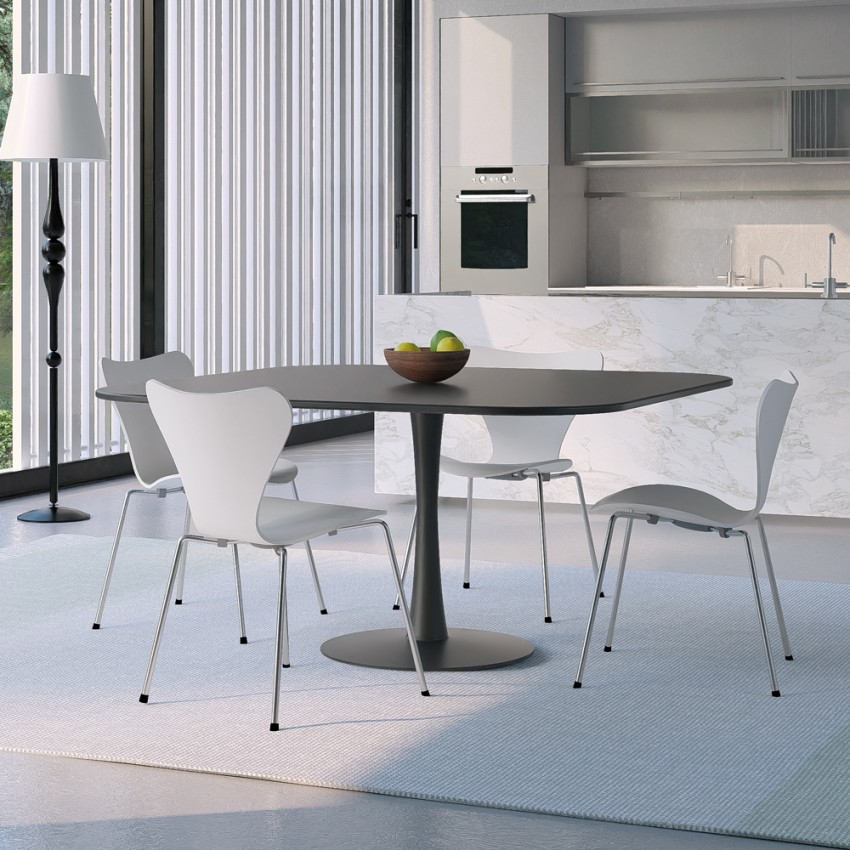 mesa cuadrada estilo Goblet bordes redondeados salón cocina bar lillium 100 Promoción

