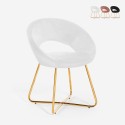 Silla butaca de terciopelo para salón, cocina o restaurante con patas doradas Wisel Promoción