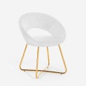 Silla butaca de terciopelo para salón, cocina o restaurante con patas doradas Wisel Stock