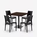 Conjunto de mesa Horeca 90x90cm 4 sillas apilables bar restaurante Prince 