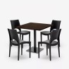 Conjunto de mesa Horeca 90x90cm 4 sillas apilables bar restaurante Prince 
