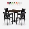 Conjunto de mesa Horeca 90x90cm 4 sillas apilables bar restaurante Prince Modelo