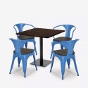 conjunto de mesa de centro horeca 90x90cm bares restaurantes 4 sillas burke 