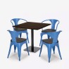 conjunto de mesa de centro horeca 90x90cm bares restaurantes 4 sillas burke 
