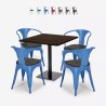 conjunto de mesa de centro horeca 90x90cm bares restaurantes 4 sillas burke Stock