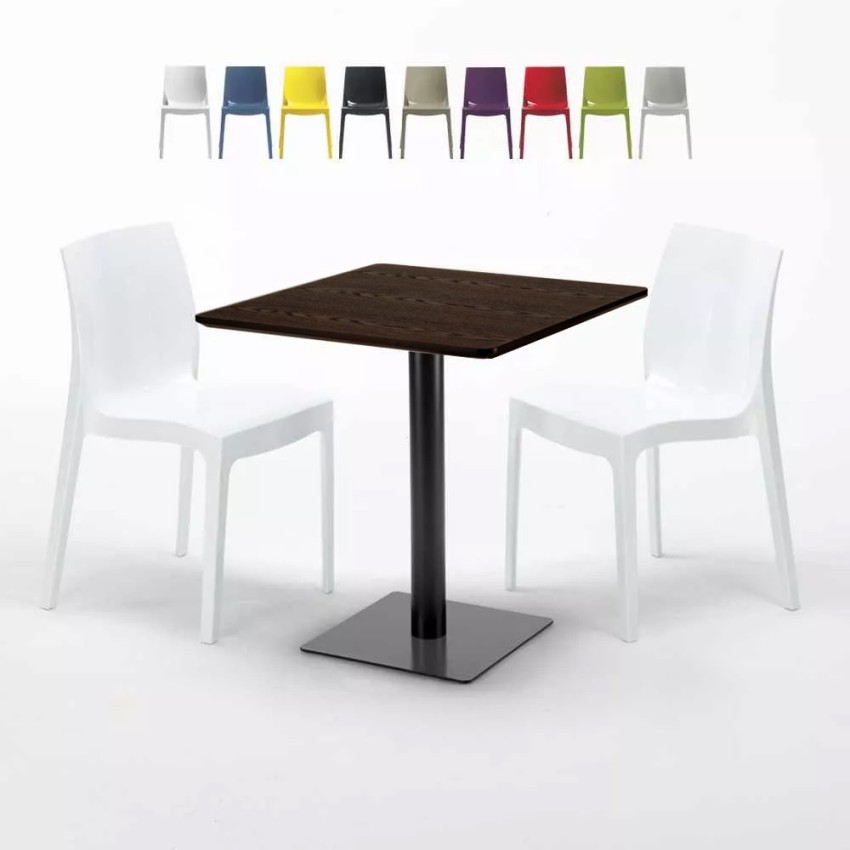 Mesa Cuadrada Efecto Madera 70x70 cm y 2 Sillas De Colores Ice Melon Oferta Mesa Cuadrada Efecto Madera 70x70 cm y 2 Sillas De Colores Ice Melon Oferta