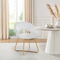 Silla butaca de terciopelo para salón, cocina o restaurante con patas doradas Wisel Rebajas