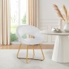 Silla butaca de terciopelo para salón, cocina o restaurante con patas doradas Wisel Rebajas
