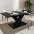 Mesa de cocina extensible para el salón, para 8 personas, efecto mármol color negro Bronx Promoción