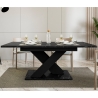 Mesa de cocina extensible para el salón, para 8 personas, efecto mármol color negro Bronx Rebajas