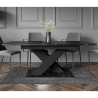 Mesa de cocina extensible para el salón, para 8 personas, efecto mármol color negro Bronx Descueto