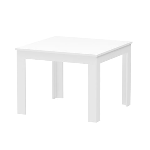 Mesa blanca baja y cuadrada de 80x80cm para el salón y la sala de estar Ika 8 Promoción