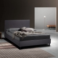 Cama francesa plaza y media de tela con cabecero 120x190 Lausanne Promoción