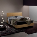 Cama francesa plaza y media de tela con cabecero 120x190 Lausanne Stock