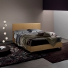 Cama francesa plaza y media de tela con cabecero 120x190 Lausanne Stock