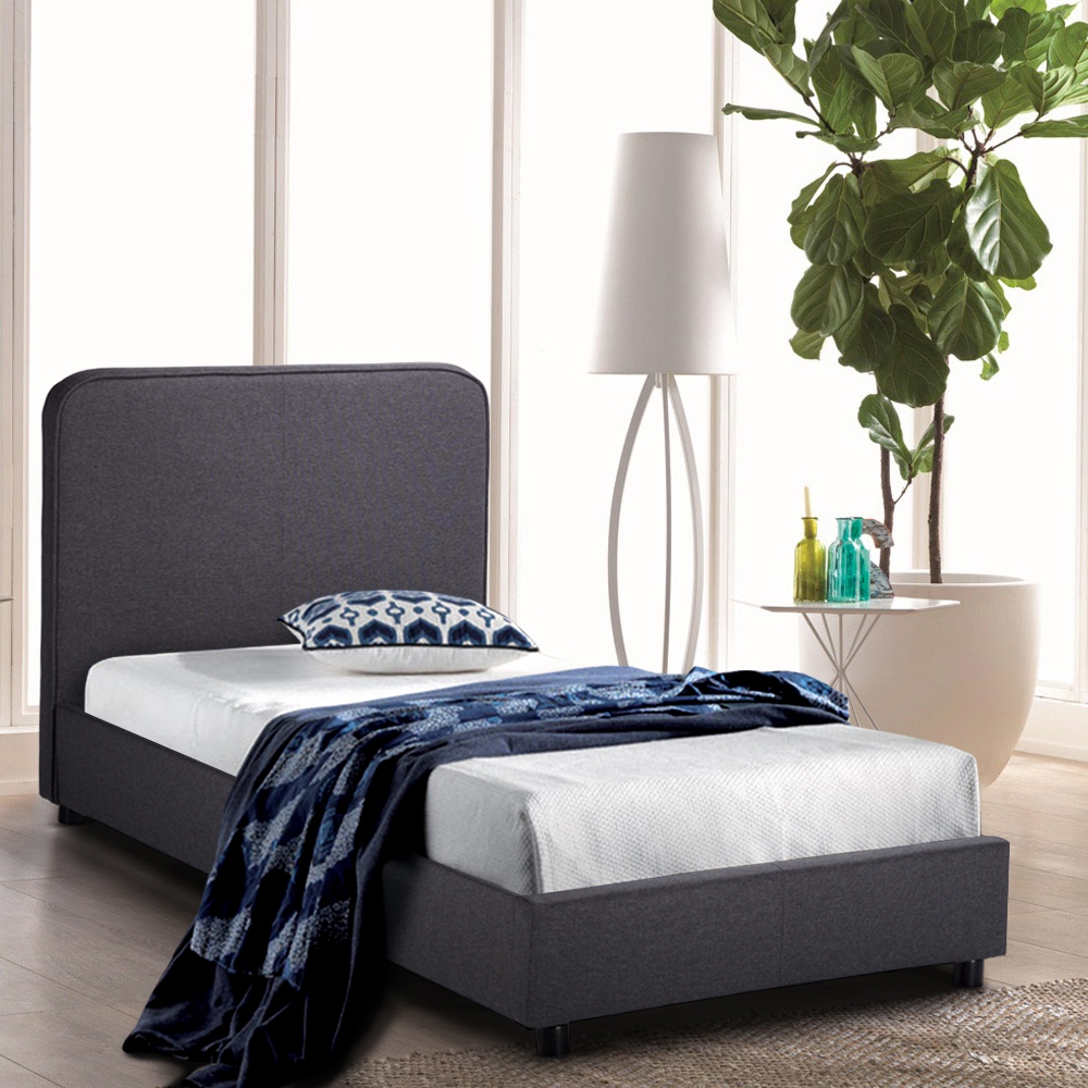 Cama individual 1 cuadrado en tela con malla 80x190 Zurich Twin