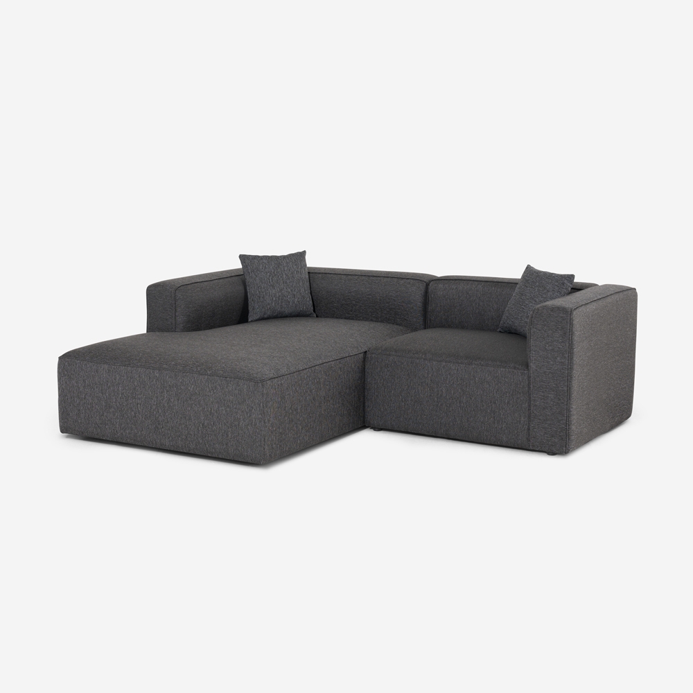 Sofá modular de 3 plazas de tela con chaise longue rinconera Lorys Venta