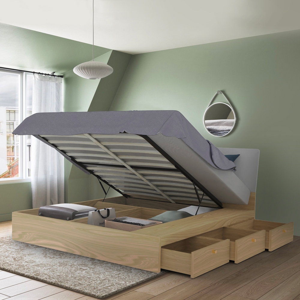 Cama de matrimonio 160 x190 cm canapé elevable diseño moderno Steyr