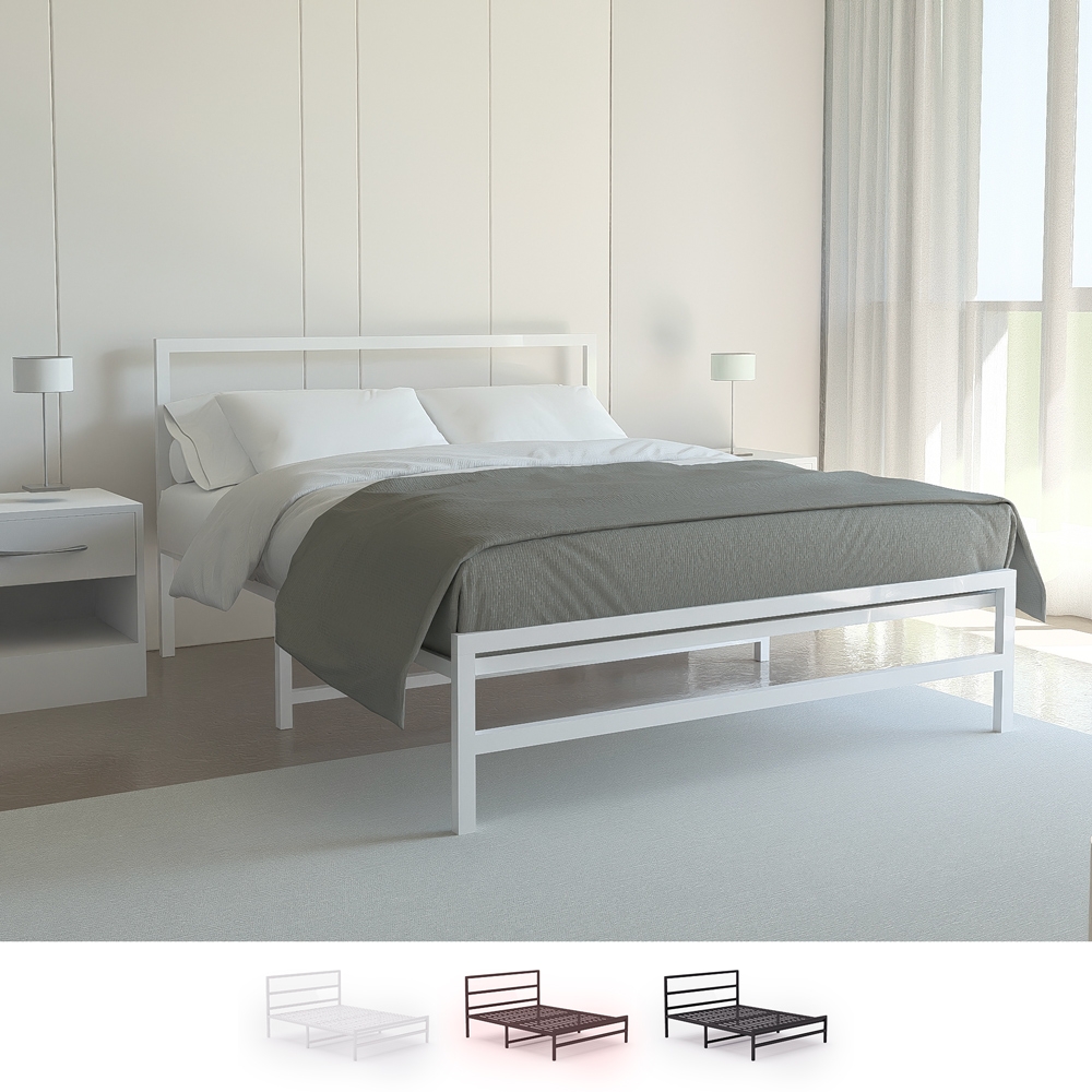 Cama doble de metal con somier de lamas 160 x 200 Skjern Promoción Cama doble de metal con somier de lamas 160 x 200 Skjern Promoción