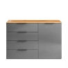 Aparador mueble salón 1 puerta 4 cajones madera gris Tomei Descueto