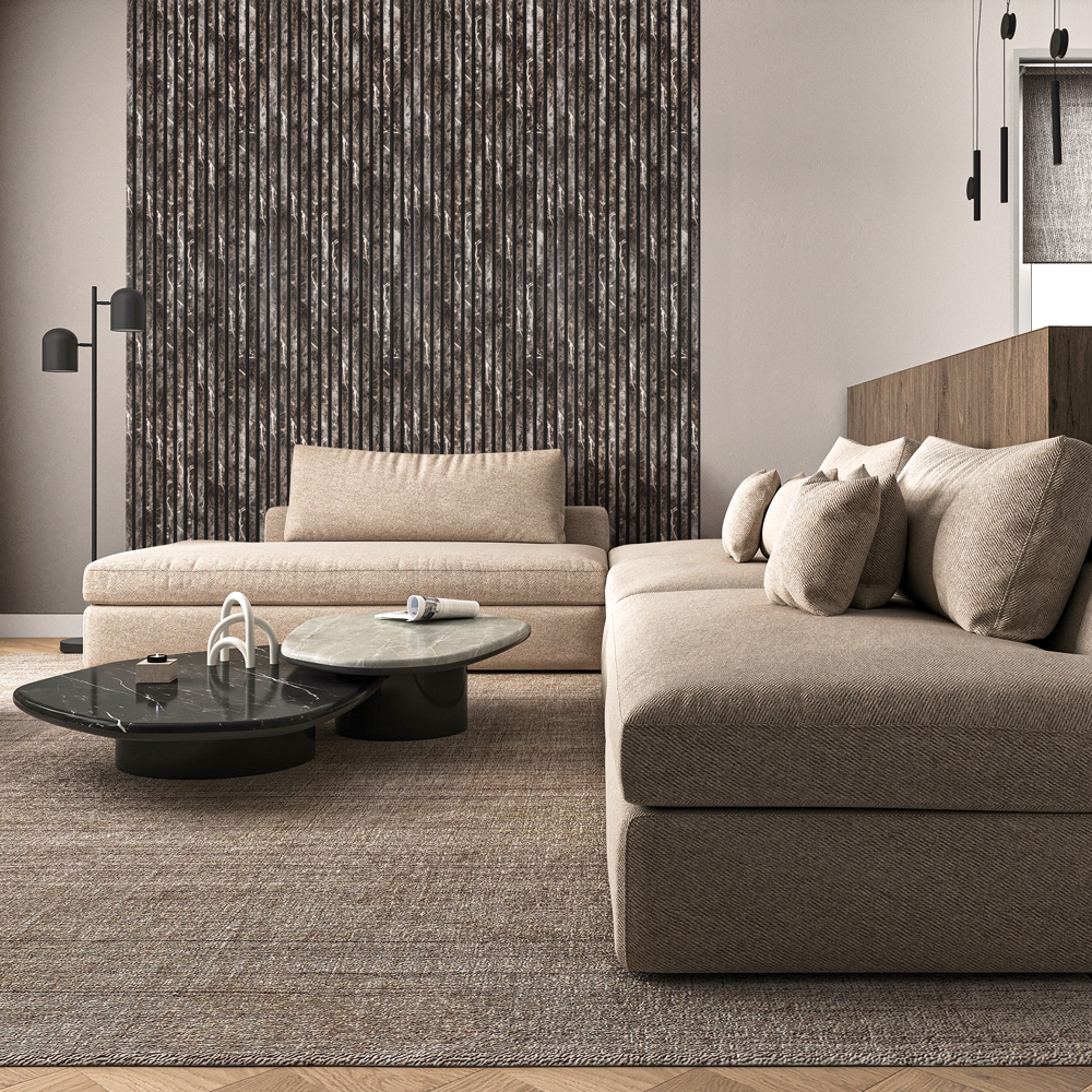 4 paneles decorativos efecto mármol color negro para paredes 240x60cm Kover-MC Promoción