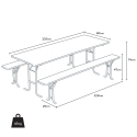 Conjunto Mesa y Bancos de Madera para Eventos y Jardín 220x80 Stock