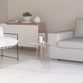 Mesa centro transparente redonda de 45 cm con diseño moderno Bridget Promoción