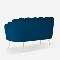 Sofá de 2 plazas de terciopelo con forma de concha estilo vintage con patas doradas Balos Modelo