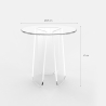 Mesa centro transparente redonda de 45 cm con diseño moderno Bridget Rebajas