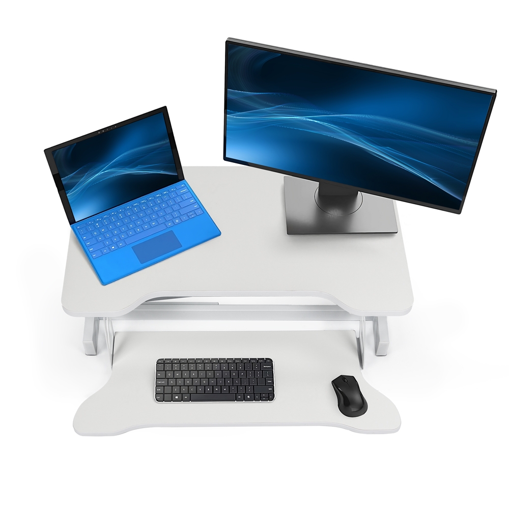  Soporte para monitor de PC de escritorio, ajustable en altura, blanco y negro Jallo Promoción
