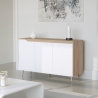 Aparador para el salón 140 cm moderno de madera con 3 puertas color blanco escandinavo Talon Venta
