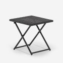 Juego de 2 tumbonas de jardín efecto ratán con mesa plegable Lanzarote Precio