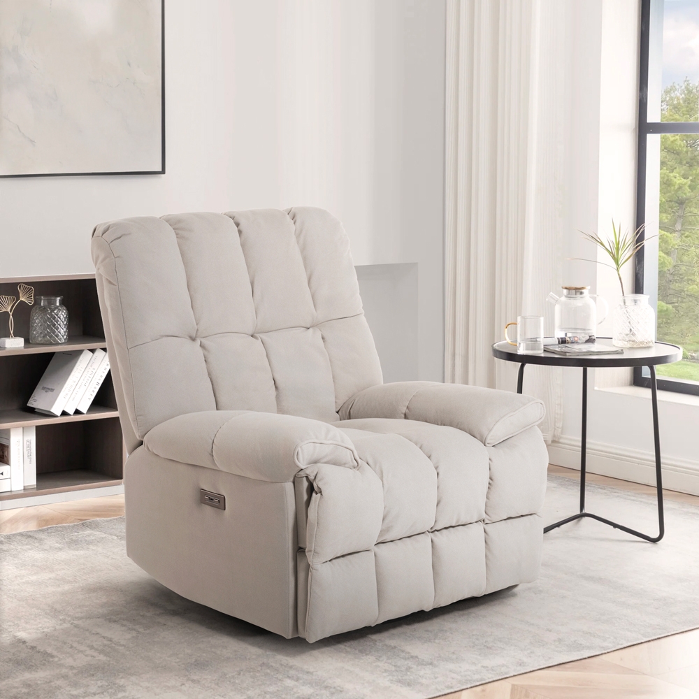  Sillón relax reclinable eléctrico de tela con cargador USB Michelle Promoción

