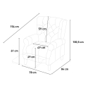 Sillón bergère de salón reclinable en terciopelo Ethron Lux 