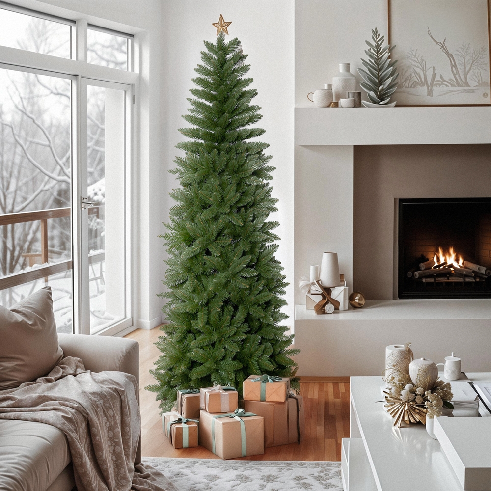 Árbol de Navidad 210 cm verde artificial clásico Fauske Promoción