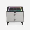 Mesita de noche para dormitorio con carga inalámbrica USB 2 cajones bluetooth Luk Rebajas