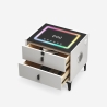 Mesita de noche para dormitorio con carga inalámbrica USB 2 cajones bluetooth Luk Oferta