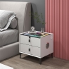 Mesita de noche para dormitorio con carga inalámbrica USB 2 cajones bluetooth Luk Descueto