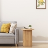 Mesa de centro redonda para salón 45x55cm de madera acanalada negra Quid Oferta