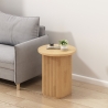 Mesa de centro redonda para salón 45x55cm de madera acanalada negra Quid Stock
