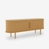 Mueble TV de madera vintage con puertas correderas acanaladas Fersit Elección