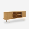 Mueble TV de madera vintage con puertas correderas acanaladas Fersit Stock