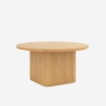 Mesa de centro redonda de madera negra acanalada de 80x45 cm Vaik Catálogo