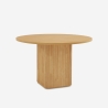 Mesa redonda de madera negra de 120 cm para cocina o salón Tiwit Descueto