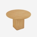 Mesa redonda de madera negra de 120 cm para cocina o salón Tiwit Catálogo